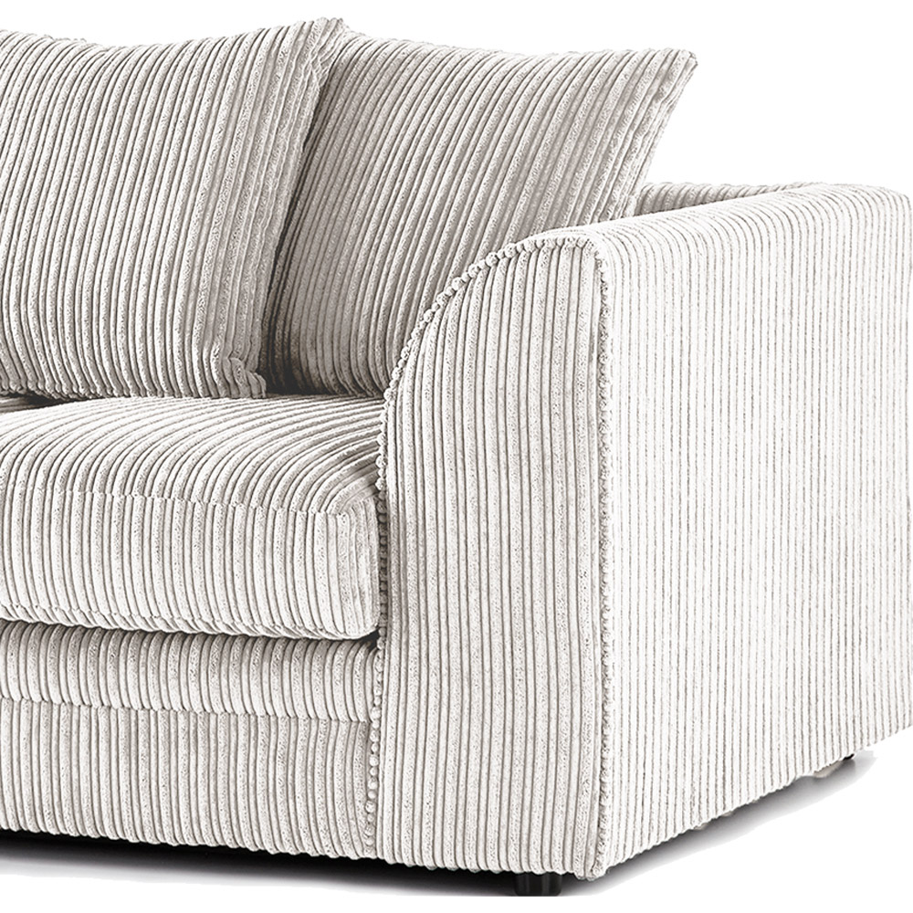 Luxor 3 Seater Silver Jumbo Cord Left Hand Facing Corner Sofa Image 4