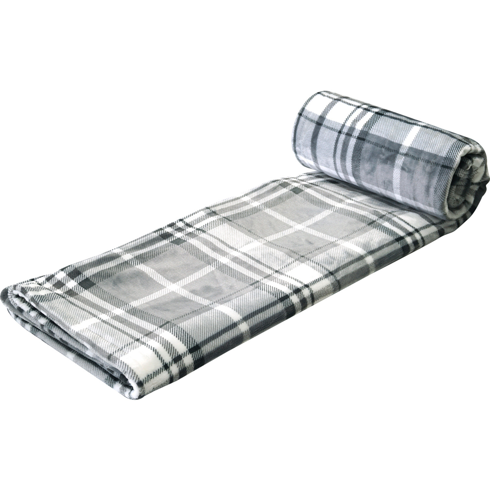 Balmoral Check Electric Heated Throw Grey Image 3
