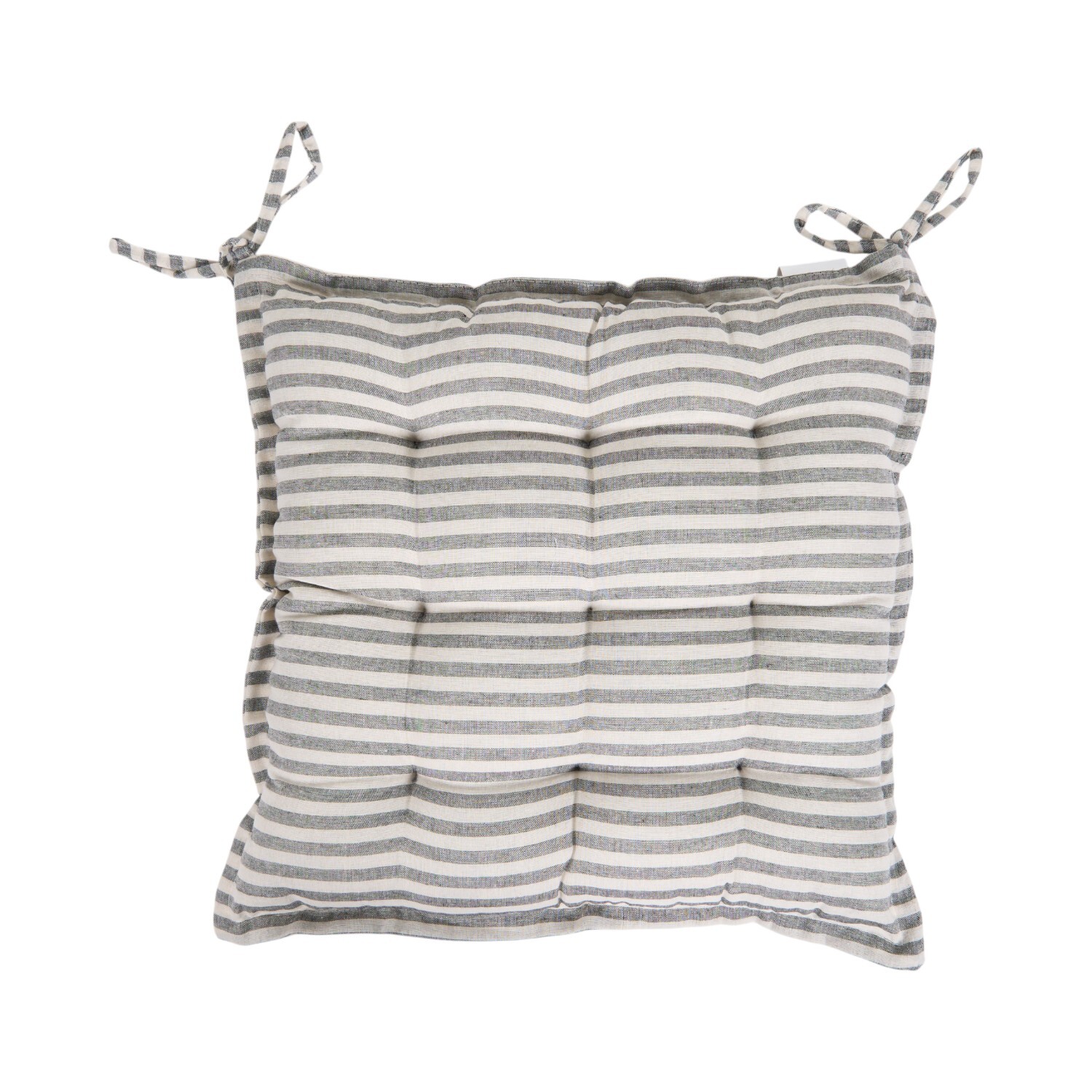 Soft Stripe Seat Pad Grey and White Image 2