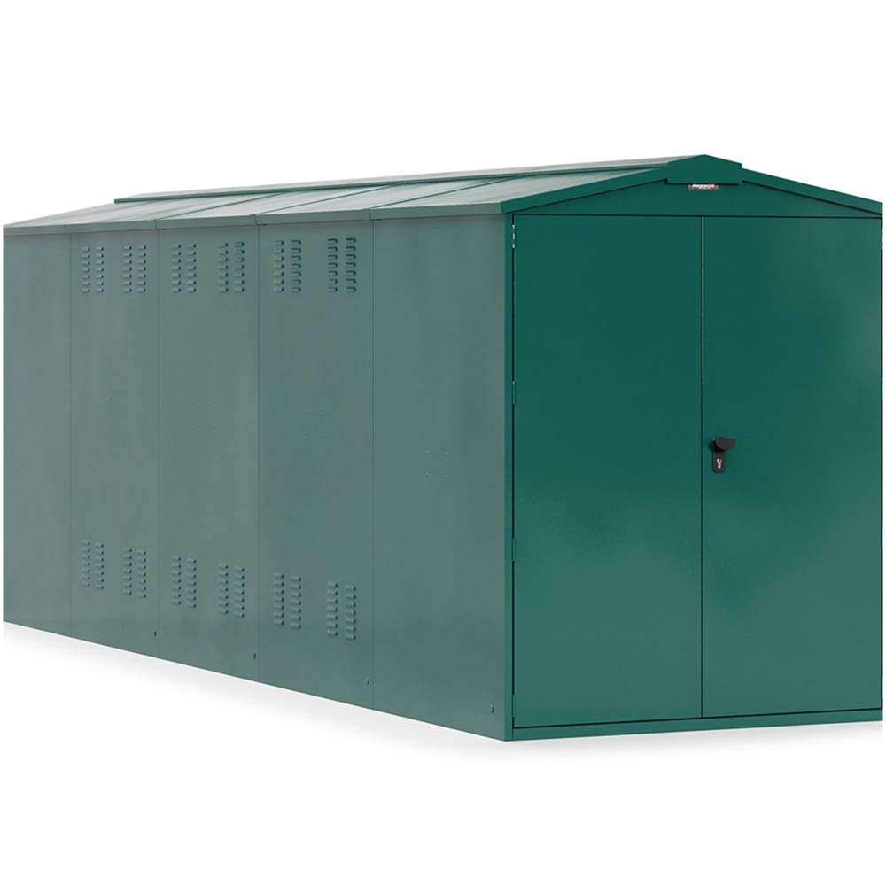 Asgard Centurion 5 x 18ft Double Door Green High Security Bike Shed Image 3