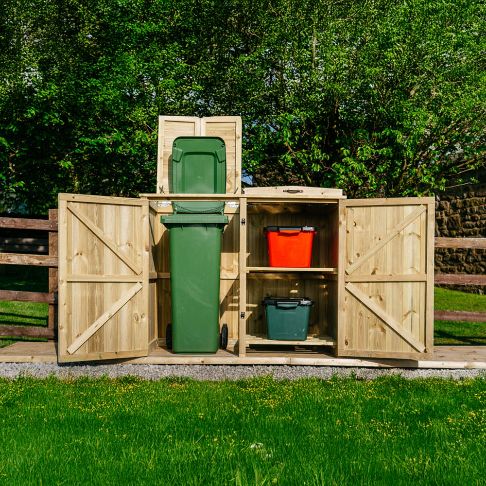 The Garden Village Chatburn 2 Recycle Box Single Wheelie Bin Shed Image 9