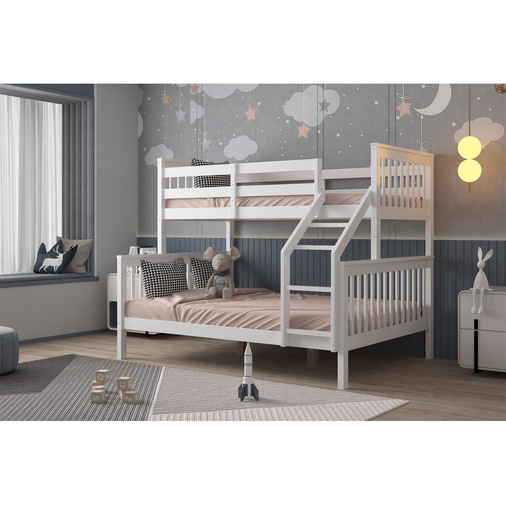 Flair Wooden White Zoom Triple Bunk Bed Image 5