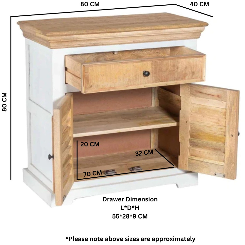 Brooklyn Alfie 2 Door Single Drawer Wood Sideboard Image 9