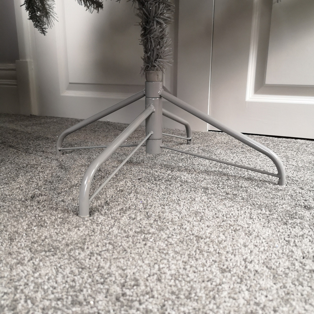 Samuel Alexander Silver Glitter Tip Fir Grey Artificial Christmas Tree 7ft Image 4