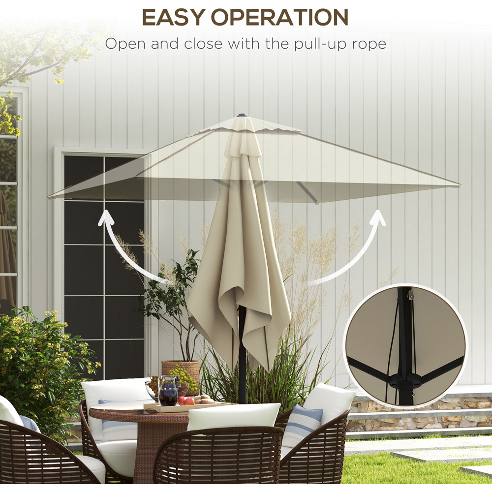Outsunny Beige Patio Parasol 2.2m Image 4