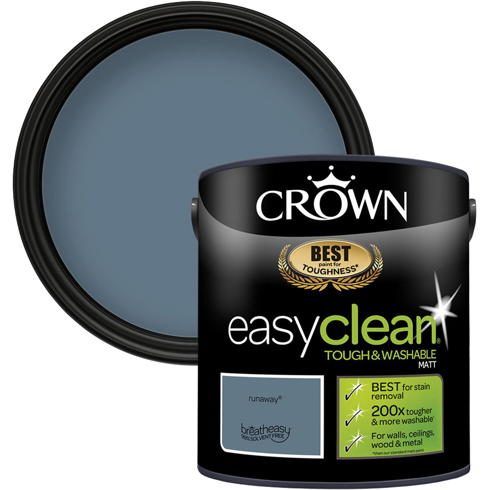 Crown Easyclean Matt Emulsion Paint - Runaway Image 1