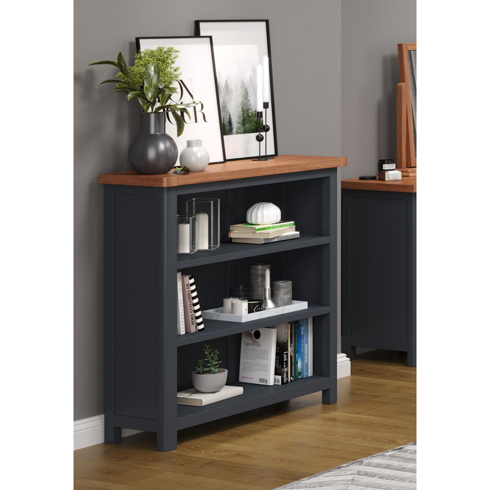 Core Products Dunkeld 3 Shelf Midnight Blue Low Bookcase Image 5