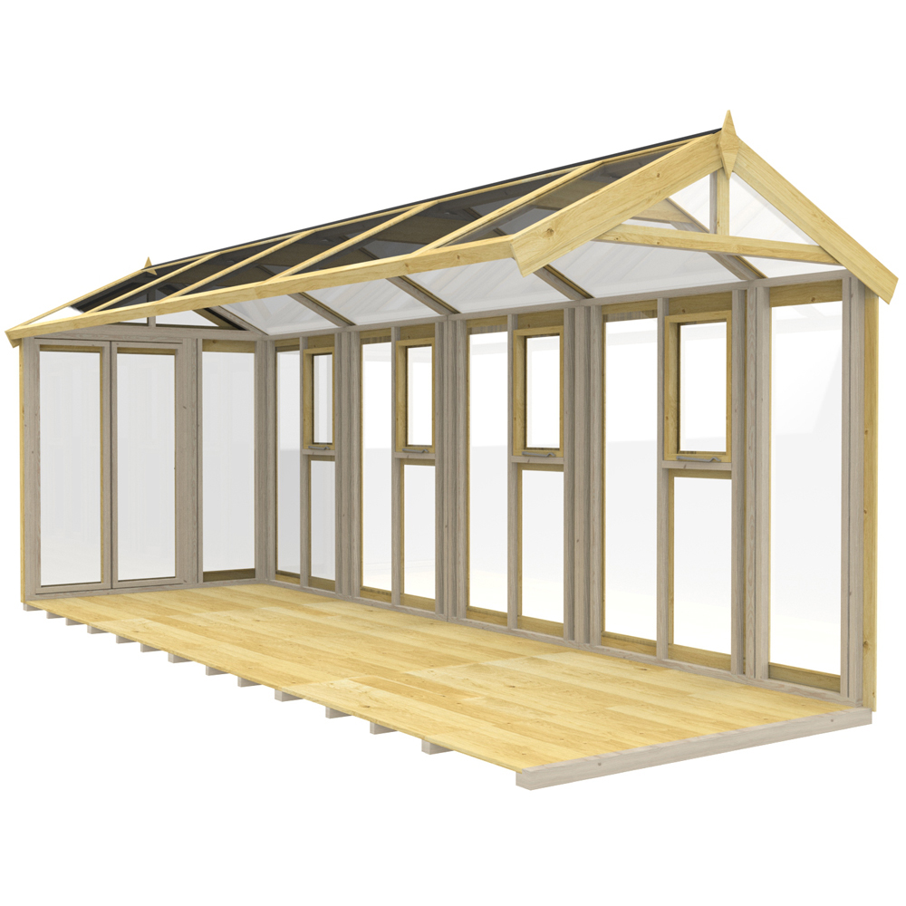 DIY Sheds Pressure Treated Tongue and Groove Timber and Glass 6 x 18ft Greenhouse Image 4