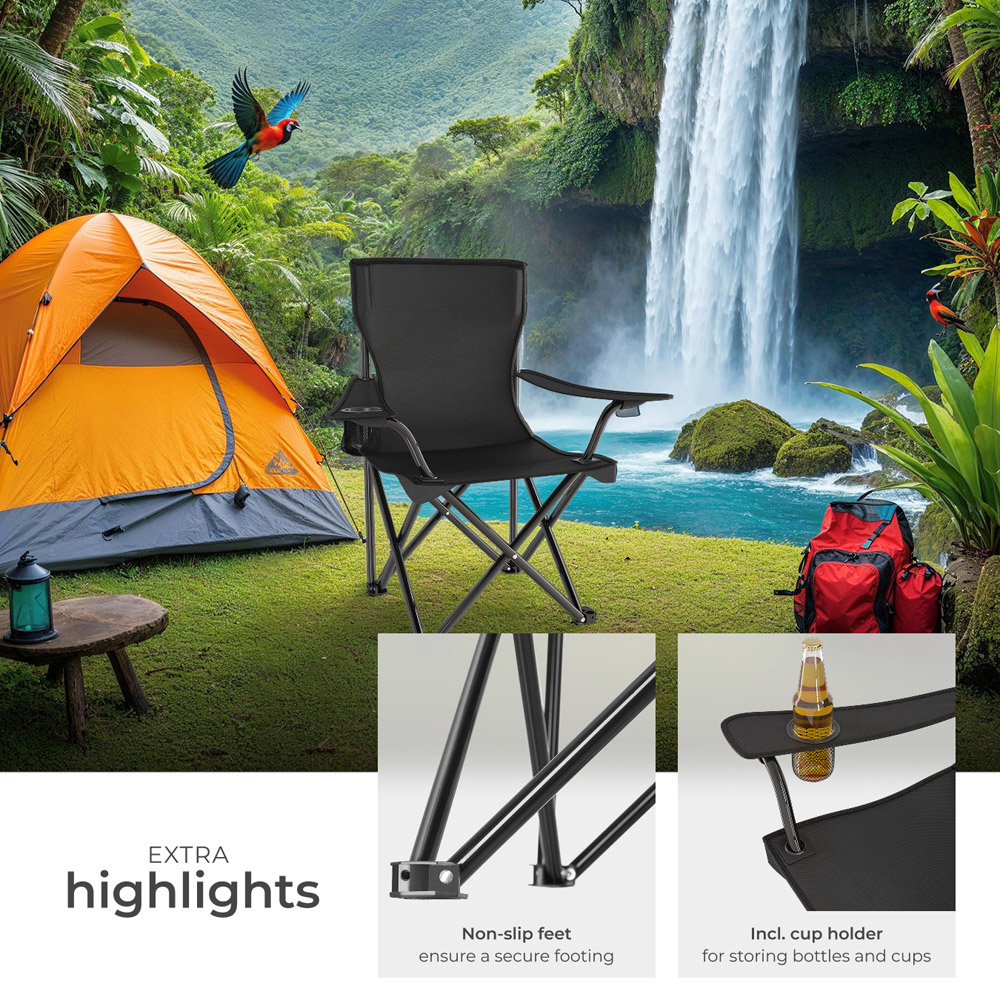 tectake Set of 4 Foldable Camping Chair Image 4