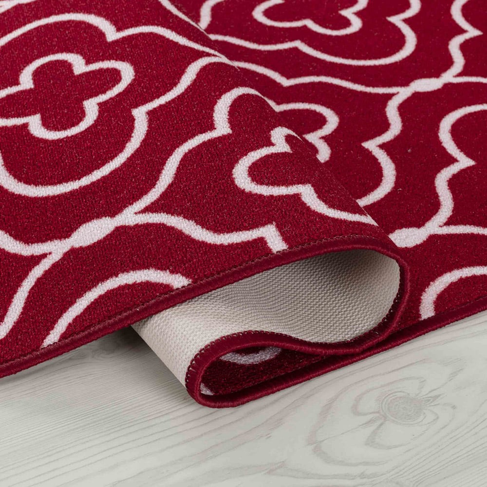 Desire Rugs Havana Red Quatrefoil Anti Slip Door Mat 80 x 50cm Image 3