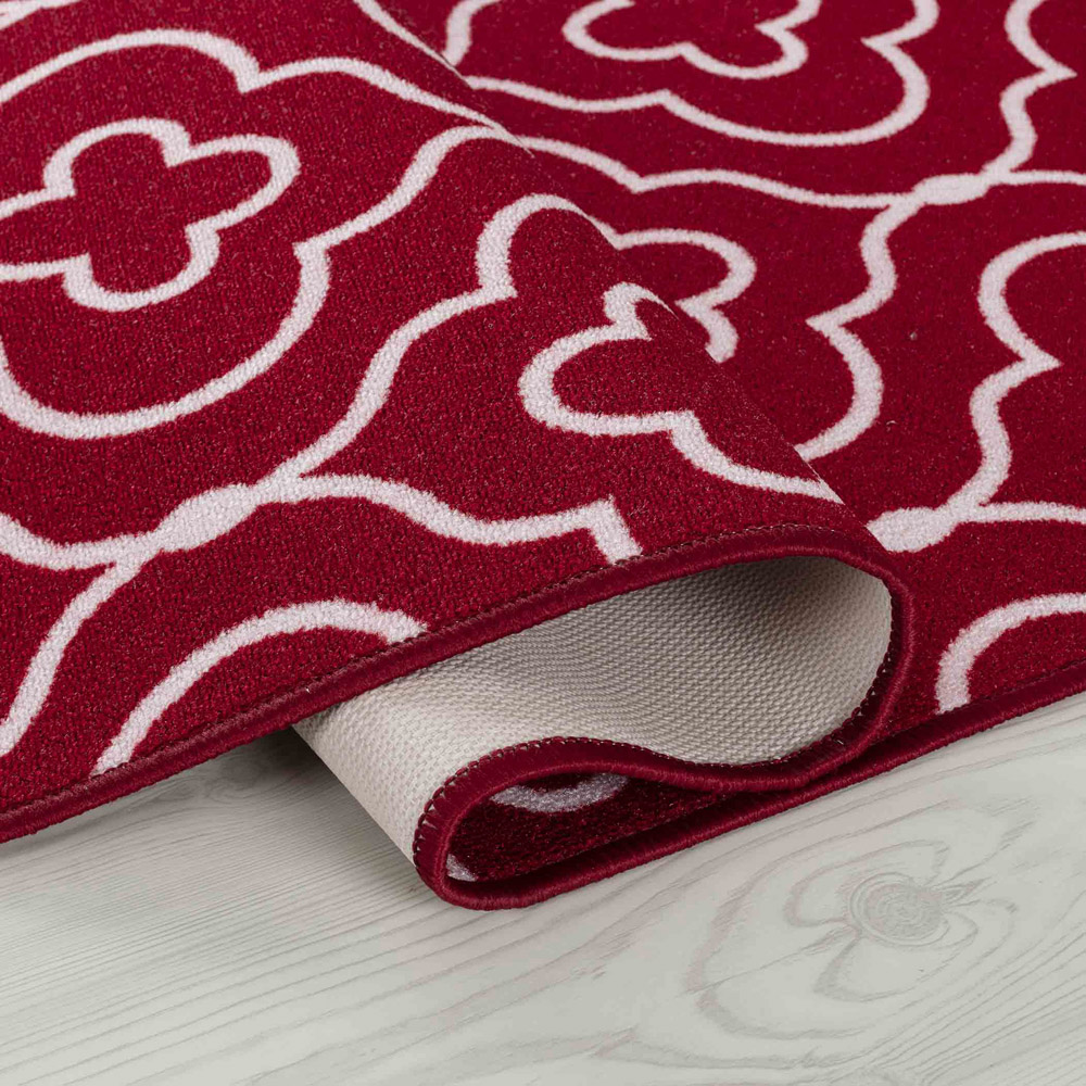 Desire Rugs Havana Red Quatrefoil Anti Slip Door Mat 220 x 160cm Image 3