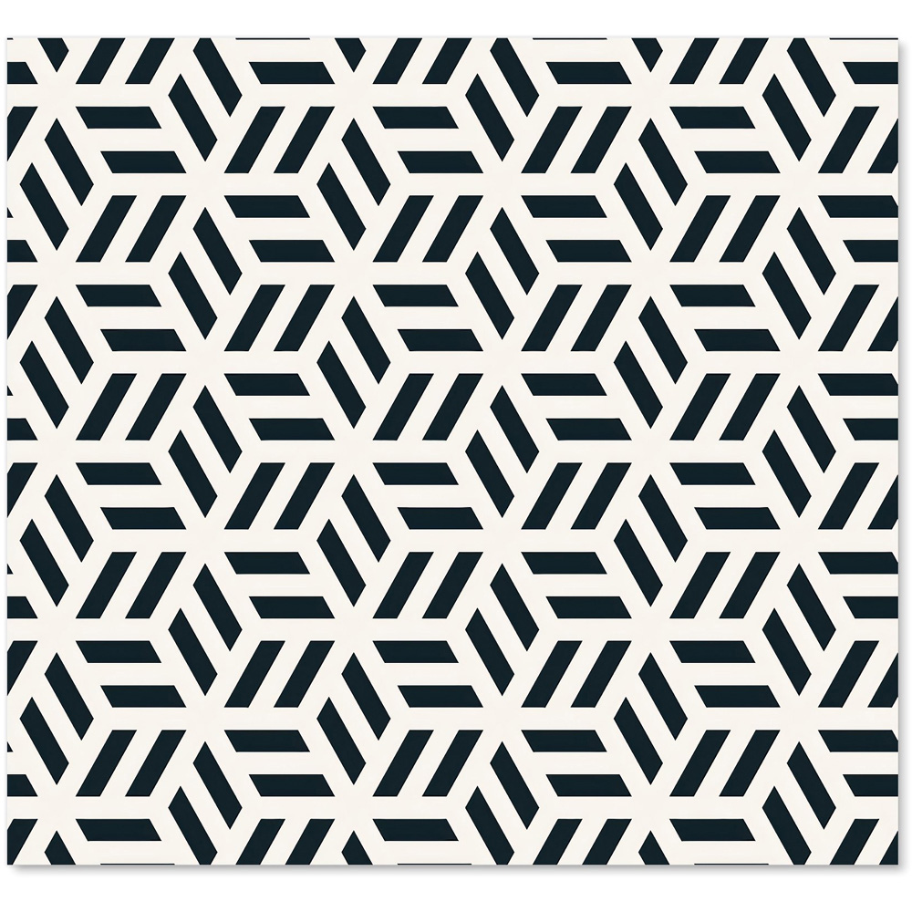 Warren Reed Designer Geometric Monochrome Hexagonal Glass Kitchen Splashback 65 x 70cm Image 2