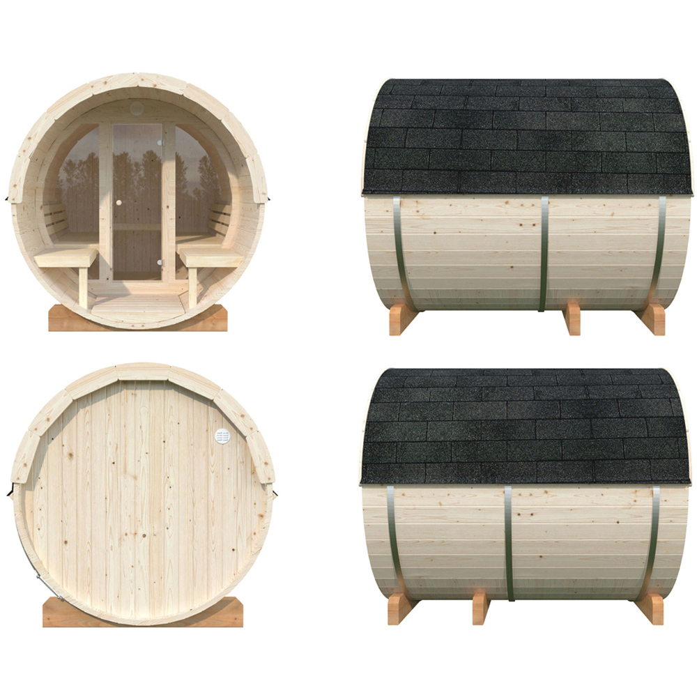 Palmako Anita 7.2 x 8.2ft Outdoor Barrel Wooden Sauna Image 5