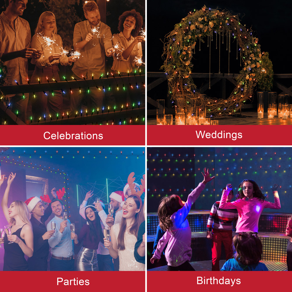 The Christmas Workshop 200 Multicolour Shadeless Fairy Light Image 8