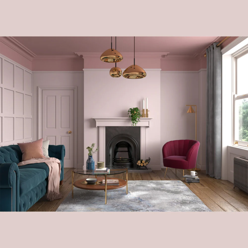 Dulux Heritage Walls and Ceilings Potters Pink Velvet Matt Emulsion Paint 1L Image 4