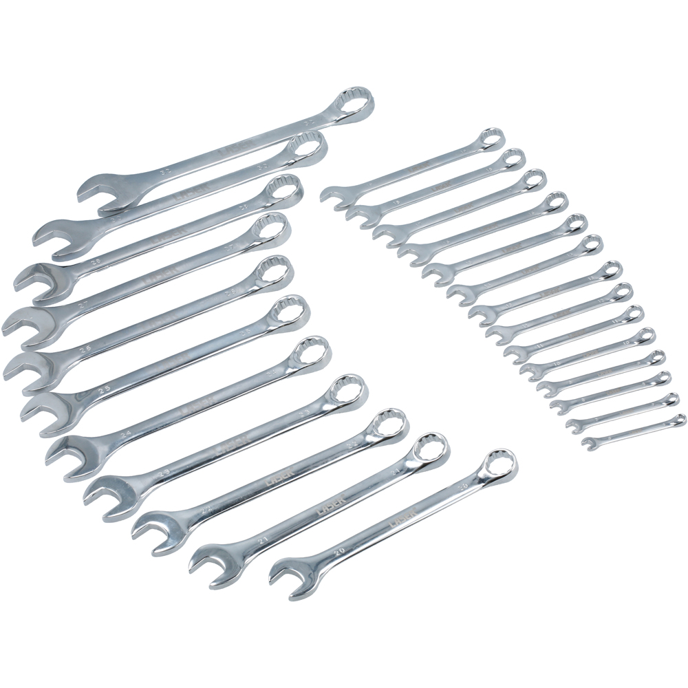 Laser 25 Piece 6-32mm Polished Finish Bi-Hex Combination Spanner Set Image 3