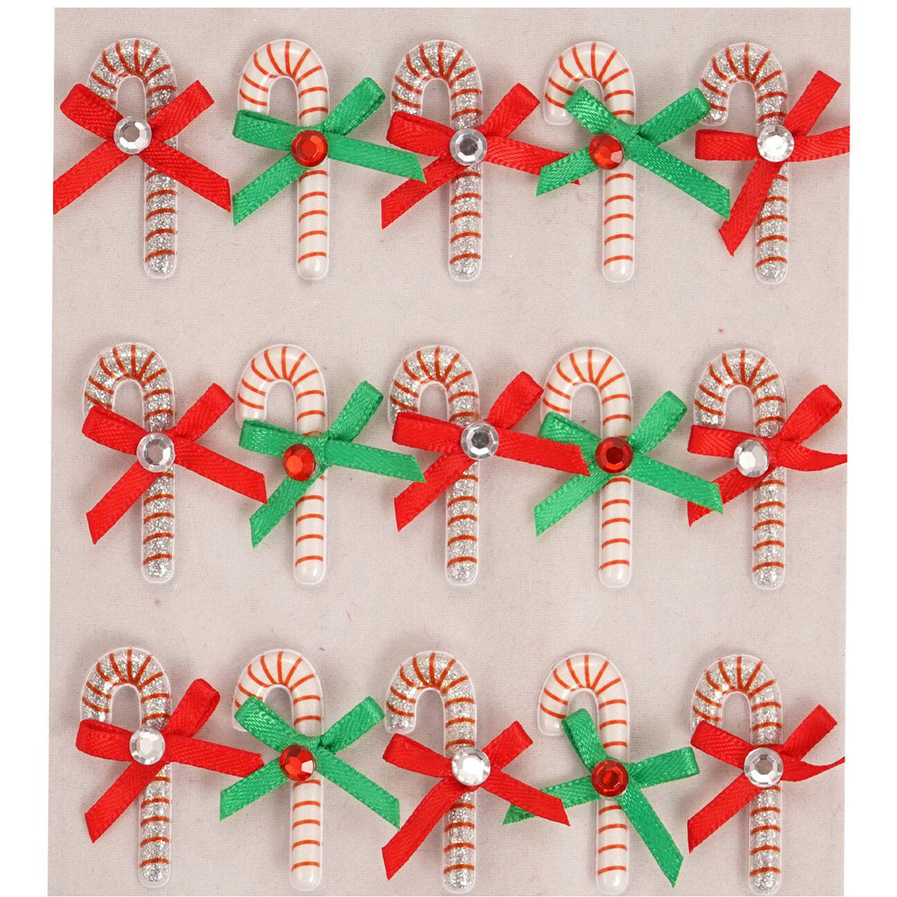Crafty Club Pack of 15 3D Candy Cane Stickers Image 2