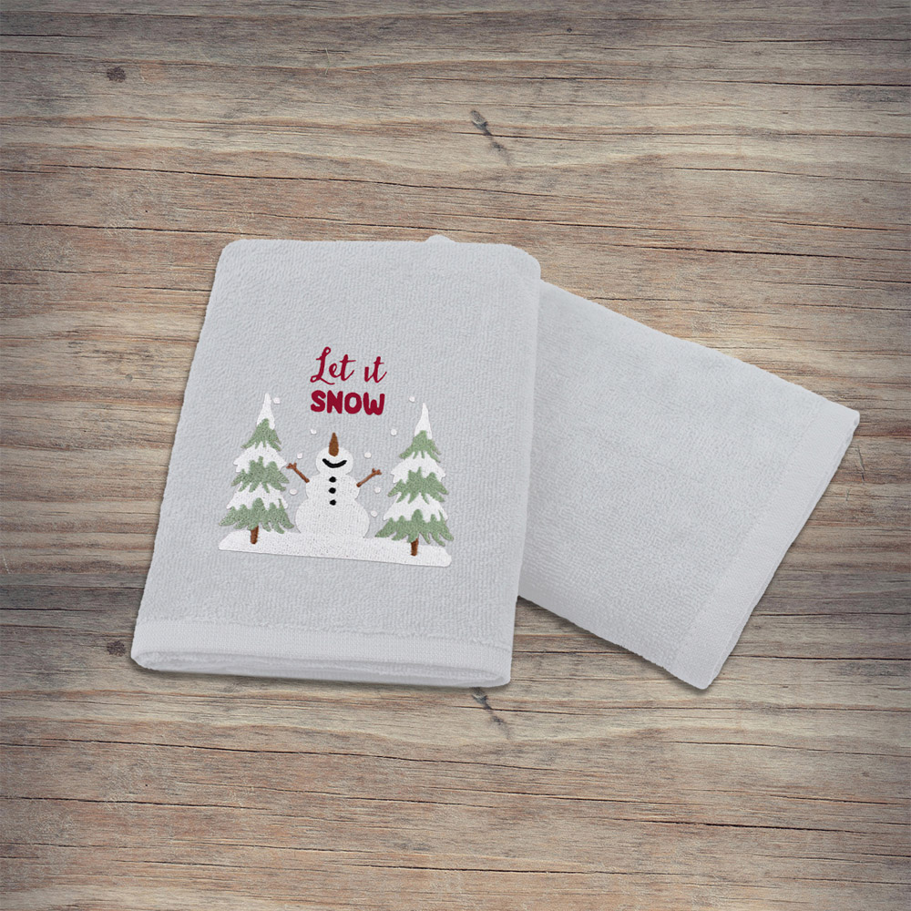 Noel Square Let It Snow White Hand Towel 2 Pack Image 5