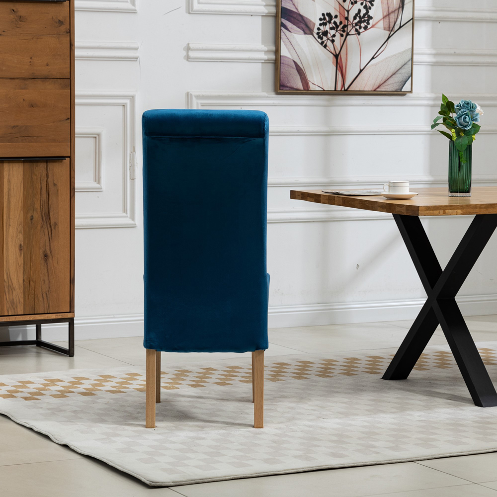 Artemis Home Rimini Set of 2 Blue Velvet Fabric Dining Chair Image 6