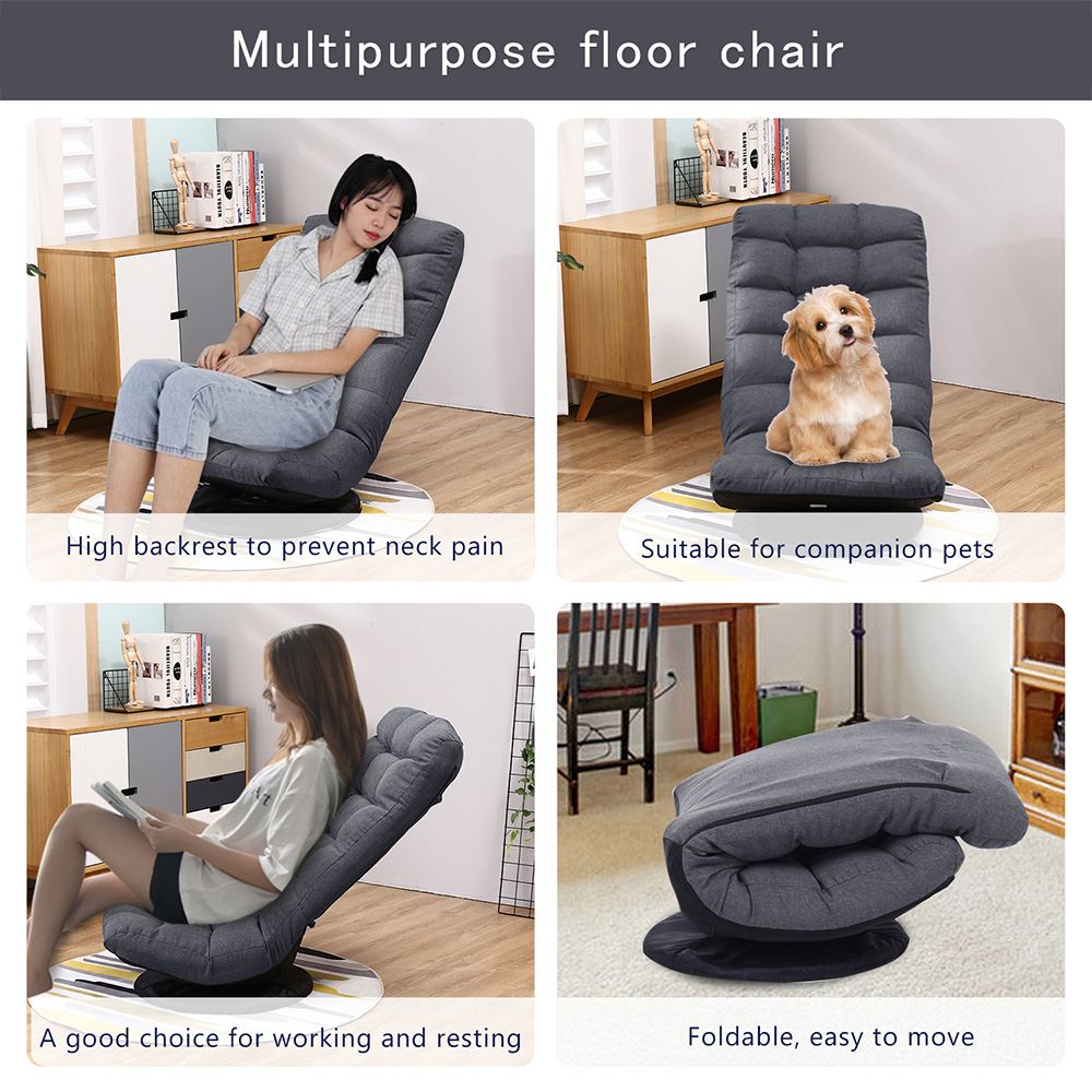 Furniture One Grey Adjustable Backrest Floor Chair Image 5