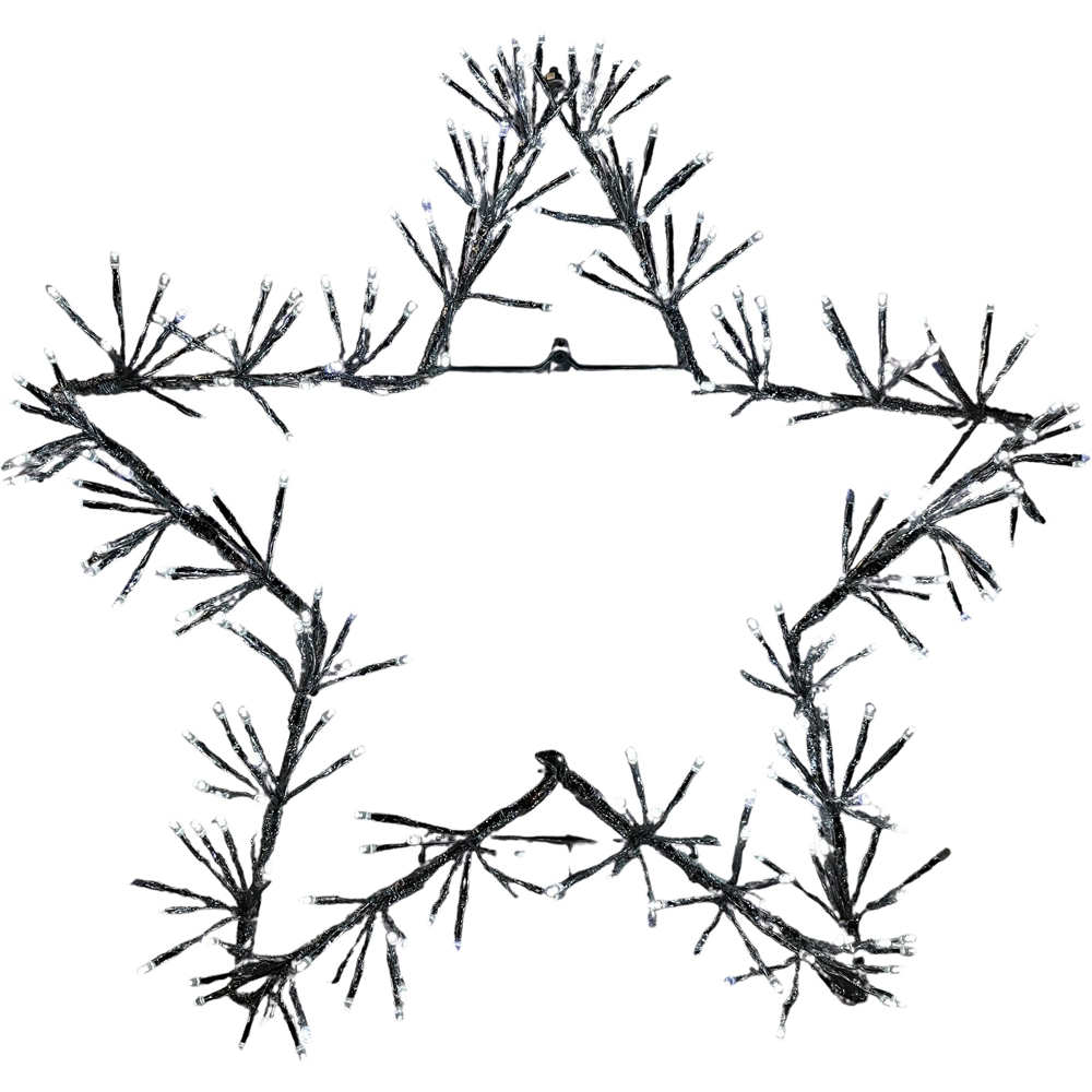 Premier Cool White Twinkling LED Silver Star Silhouette Christmas Decoration 60cm Image 2