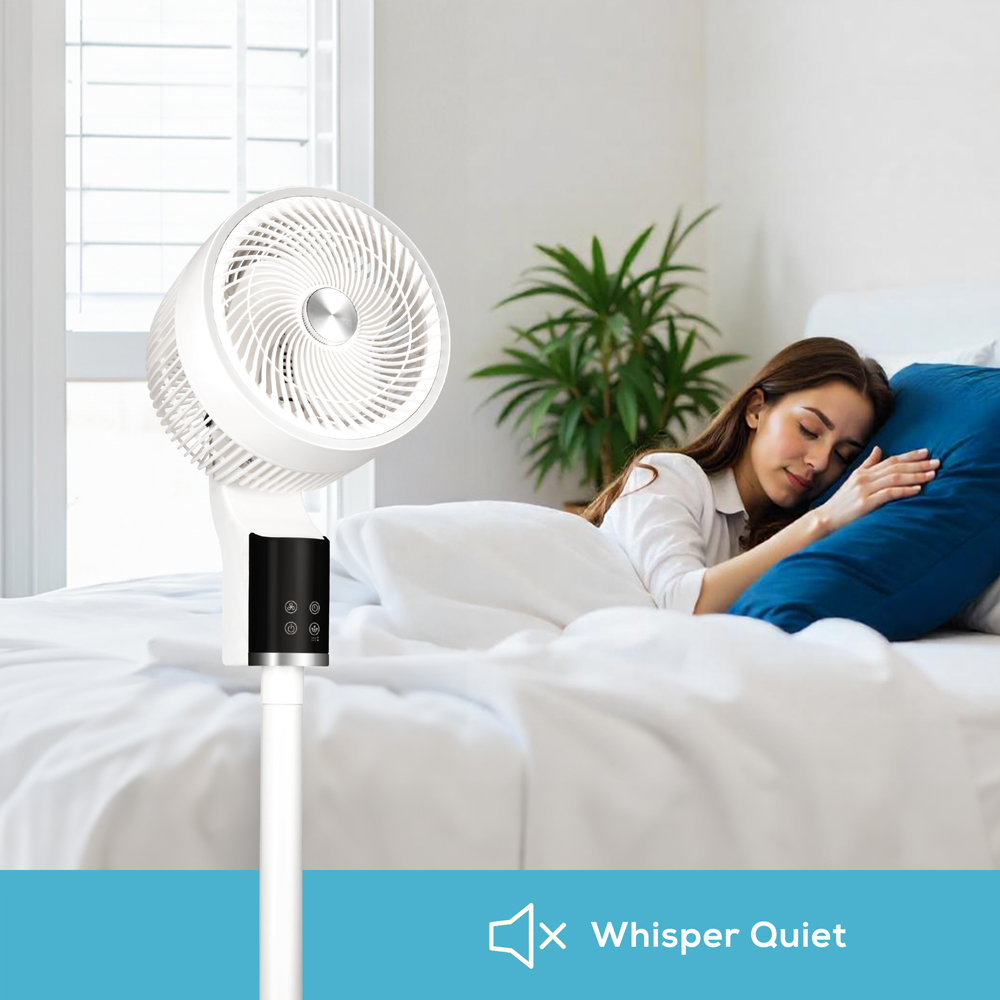 TCP White Quiet Powerful Cooling 3D Oscillation Remote Control Pedestal Fan Image 4