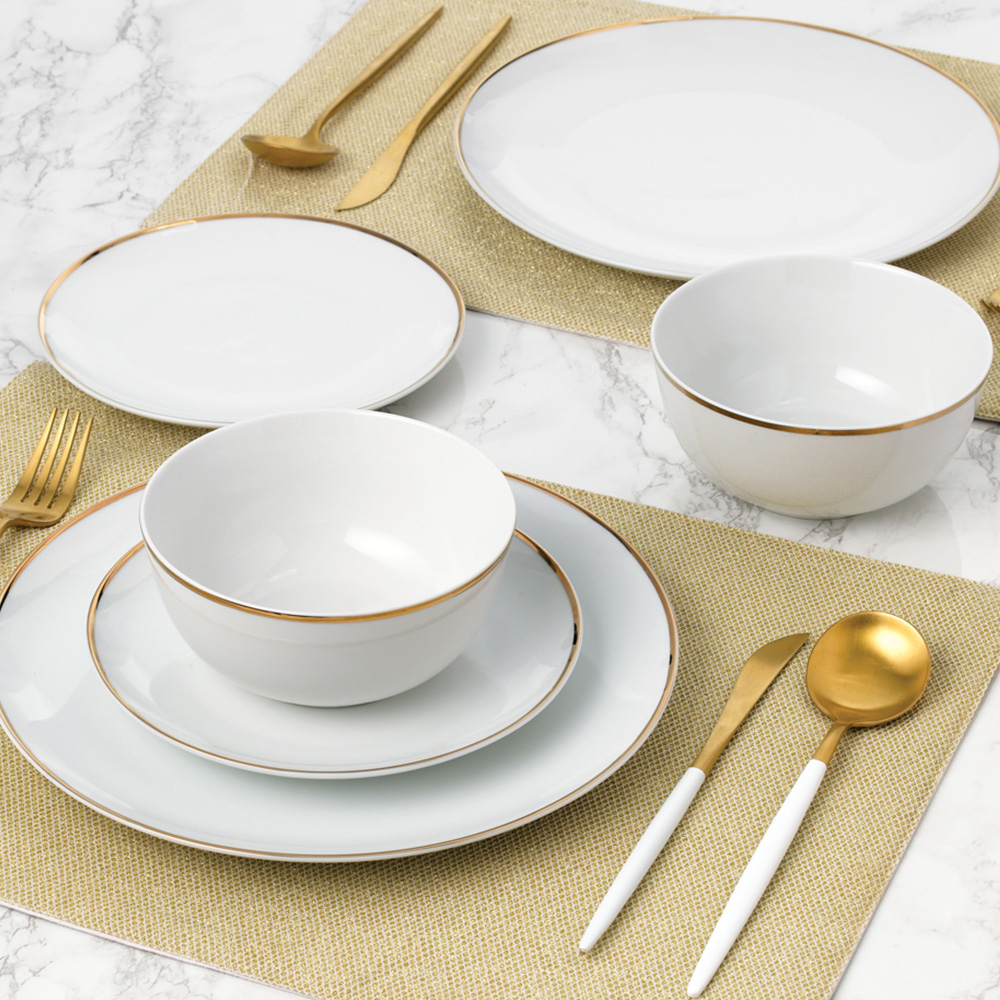 Waterside Gold Line Porcelain 12 Piece Dinner Set Image 3