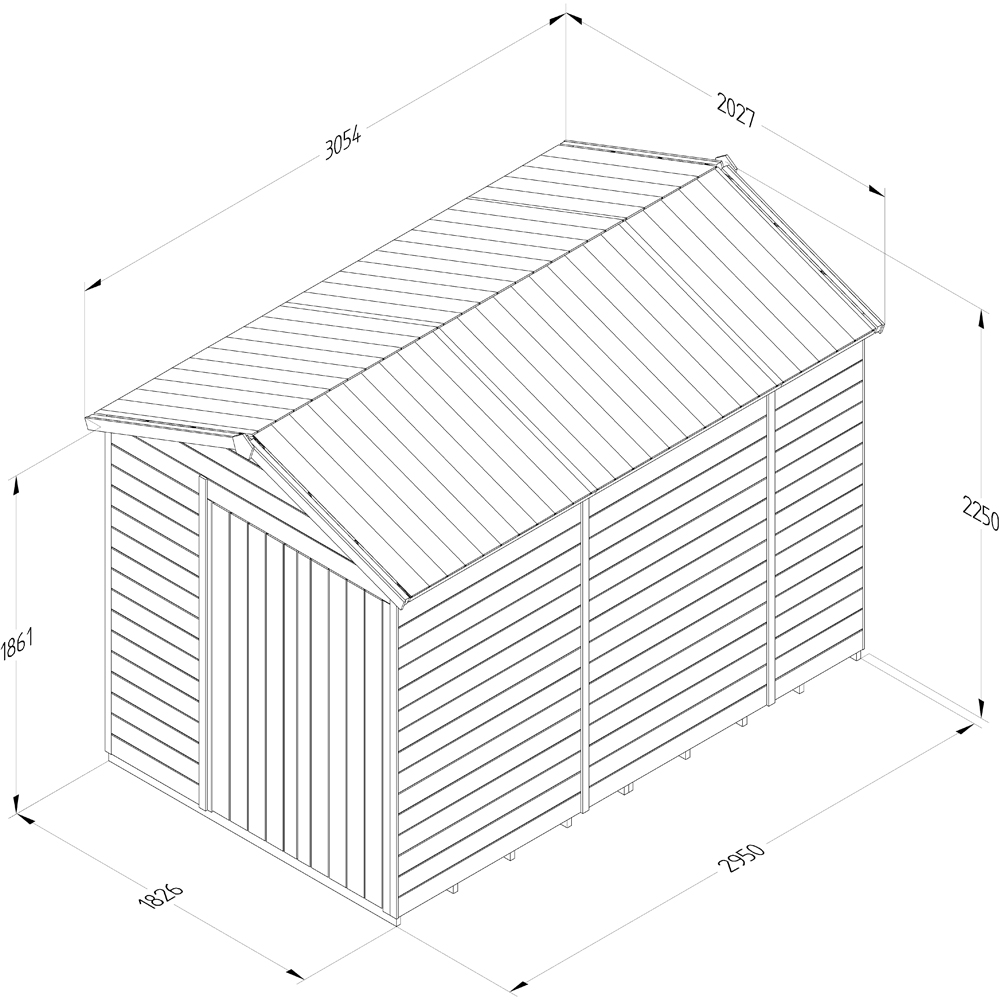 Forest Garden Timberdale 6 x 10ft Apex Shed Image 9