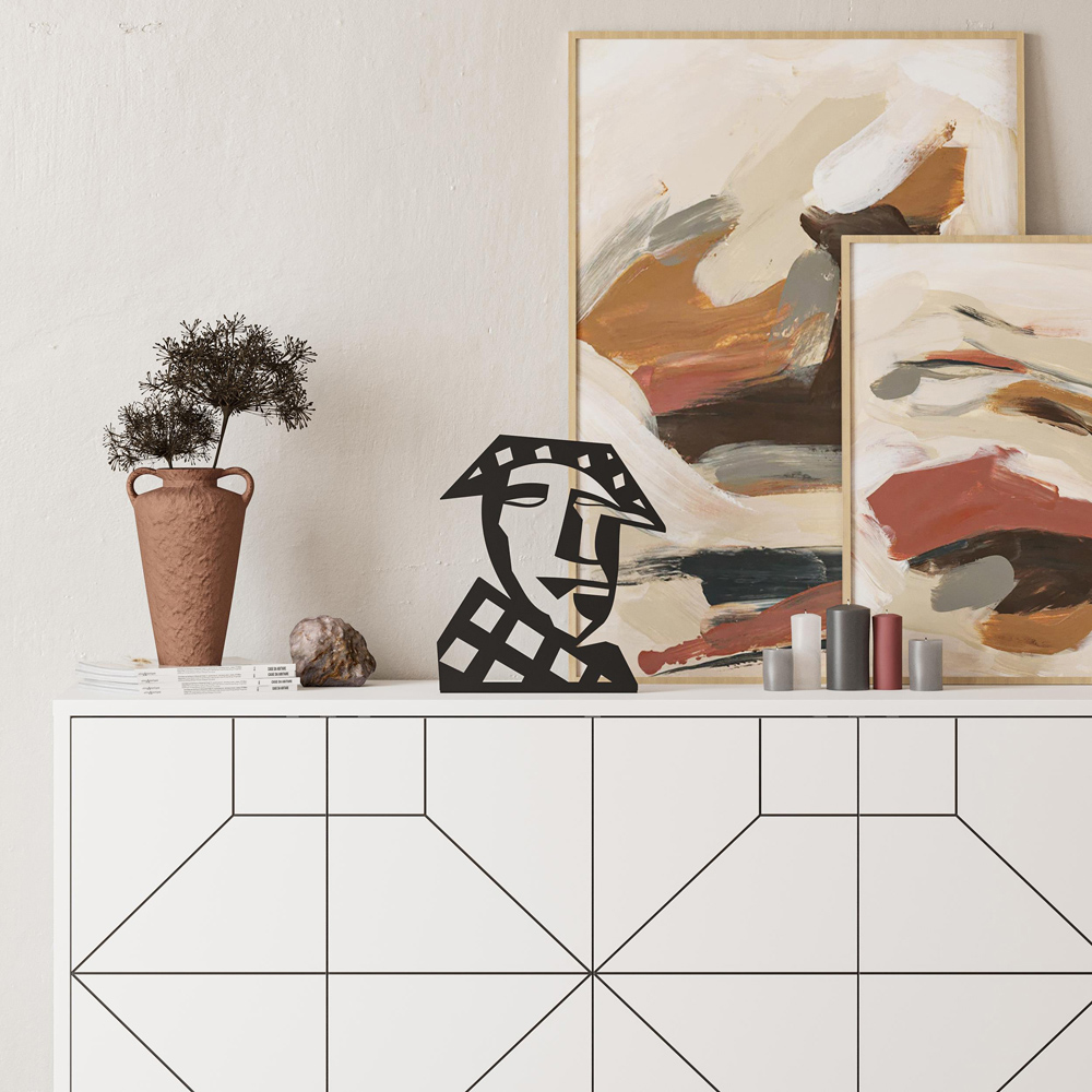 Decortie Max Abstract Face Design Black Decorative Object Image 2