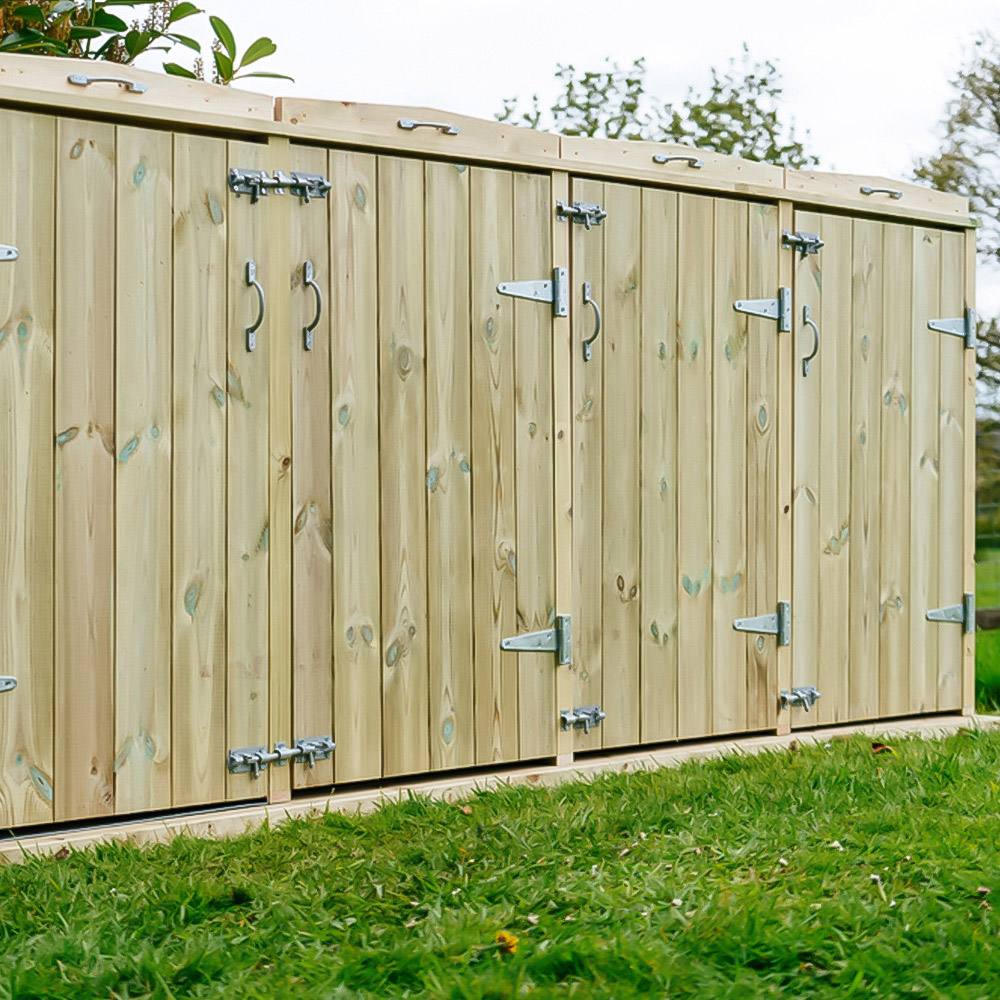 The Garden Village Shireburn 6 Recycle Box 2 Wheelie Bin Shed Image 3