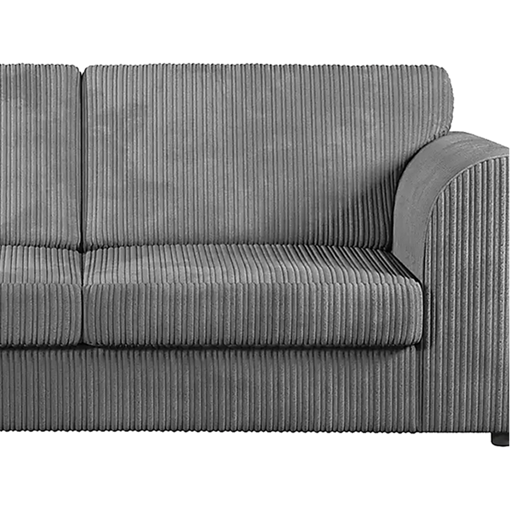 Luxor 4 Seater Grey Jumbo Cord Full Back Sofa Image 4