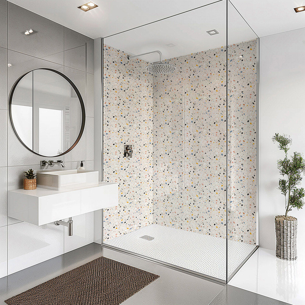 Splashbax Premium Artisan Terrazzo Pastel Acrylic Bathroom Wall Panel 2400 x 900mm Image 4