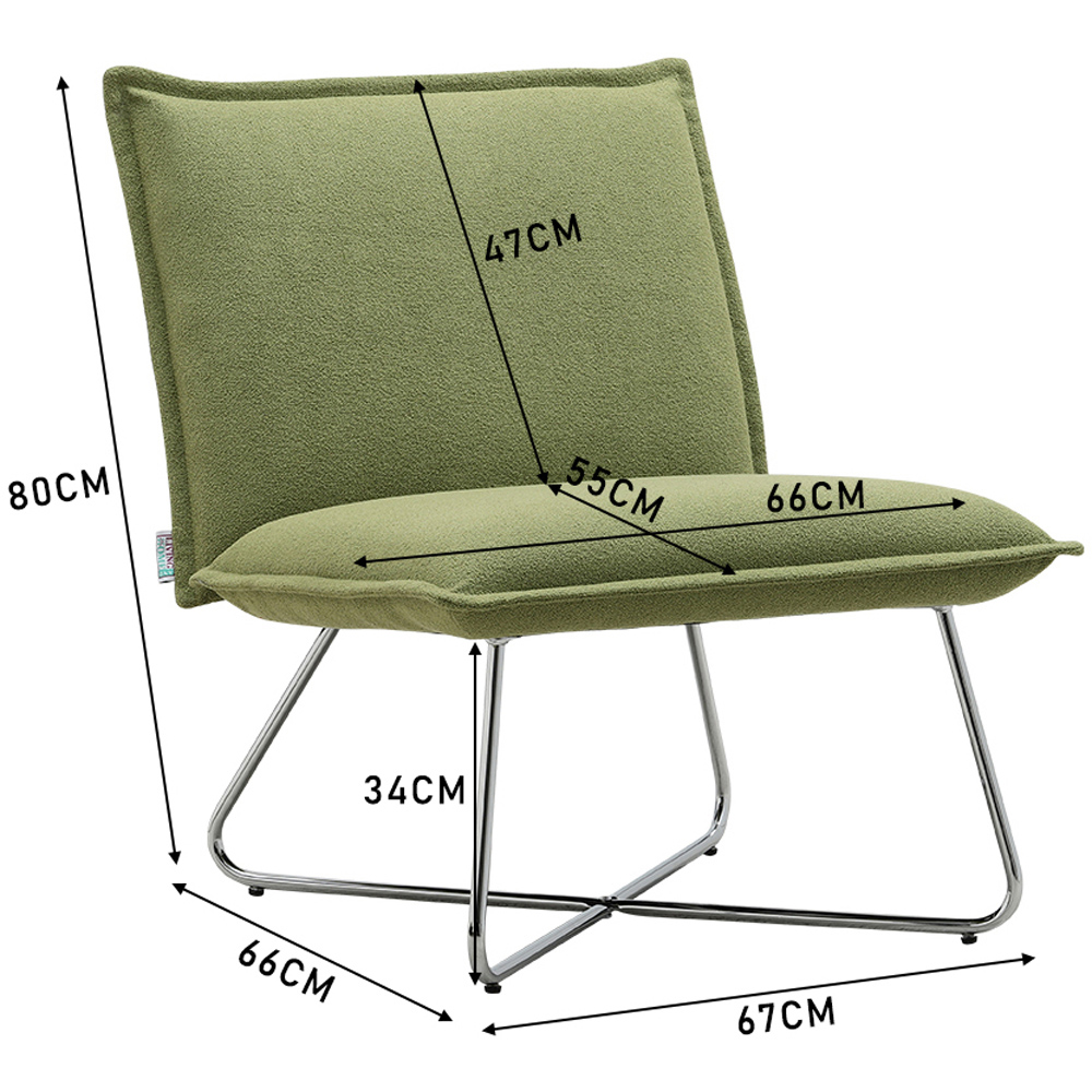 Living and Home Modern Green Linen Accent Chair Image 9
