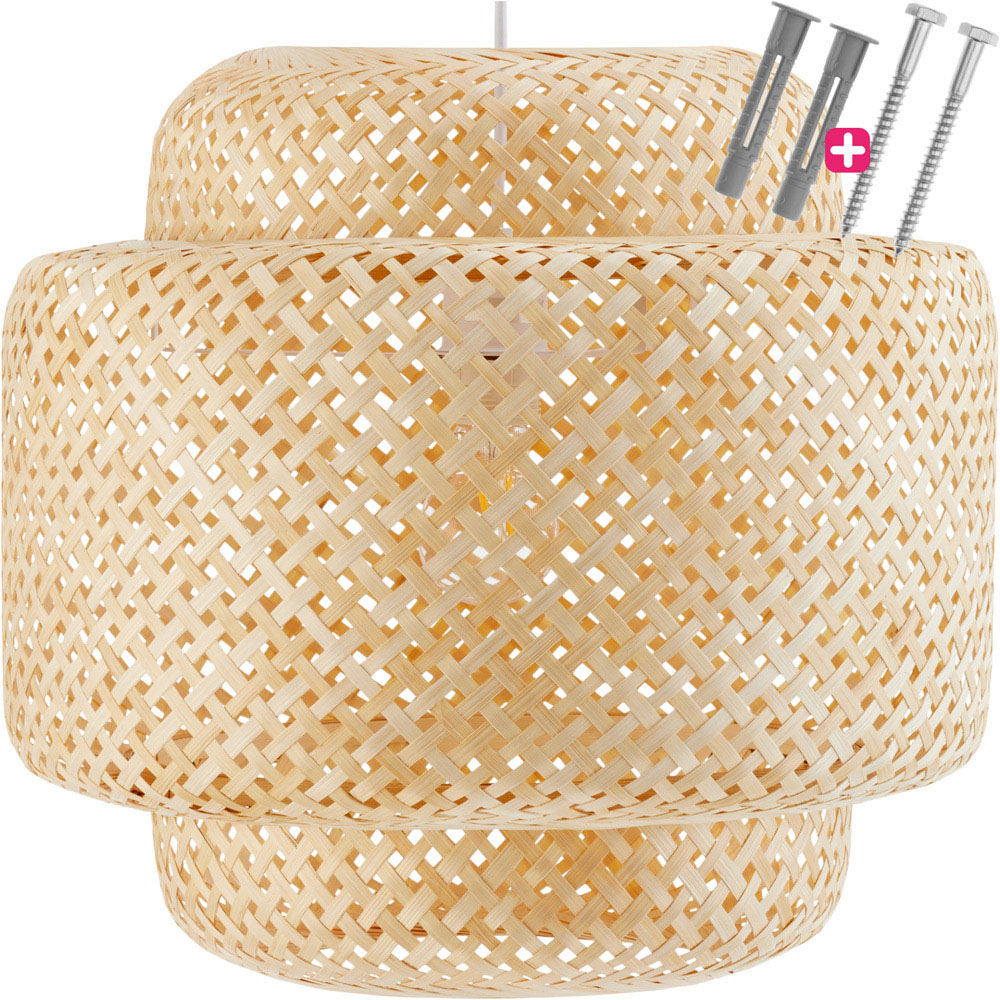 tectake Lignea Lux Bamboo Ceiling Light Image 2