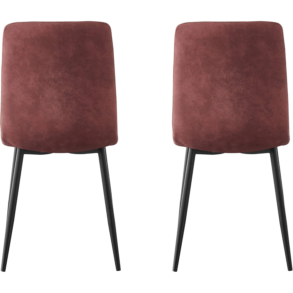 Henri Set of 4 Pink Faux Suede Leather Dining Chair Image 5