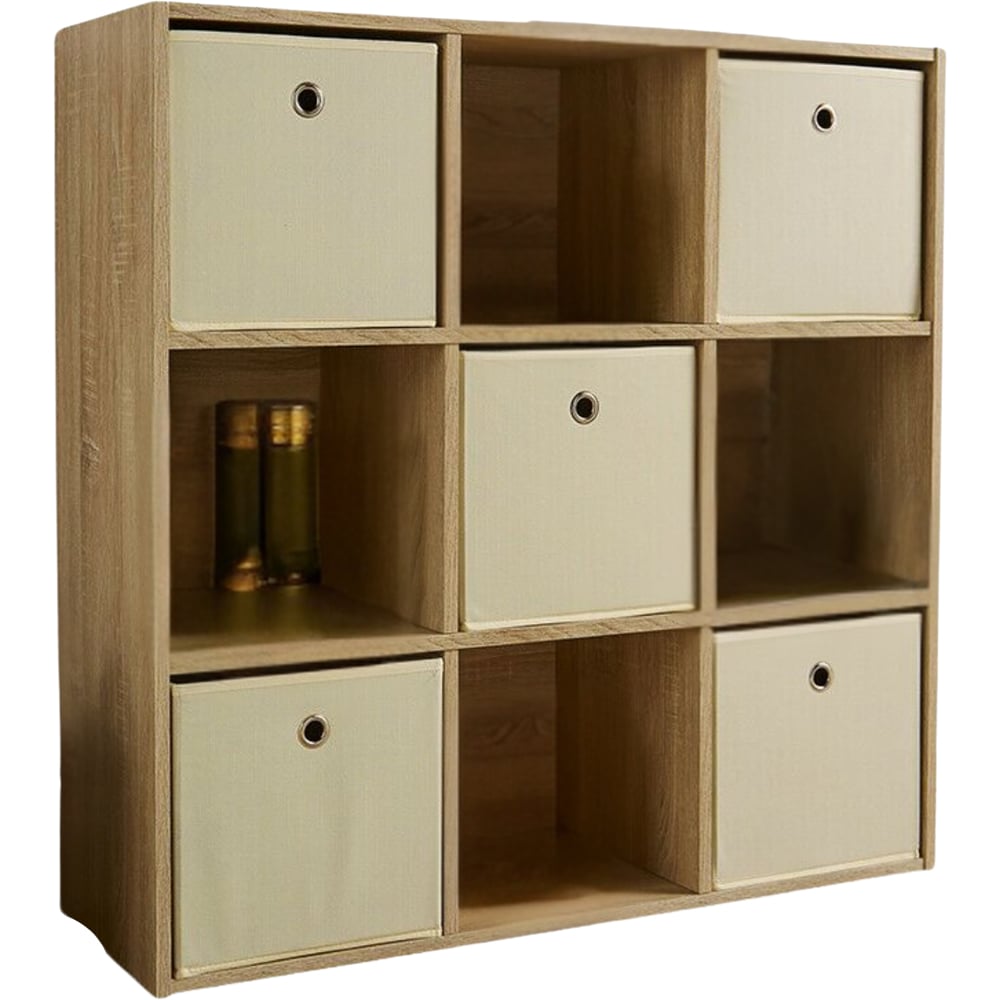 Home Source Cube Plus 9 Cube Oak Storage Unit Image 2