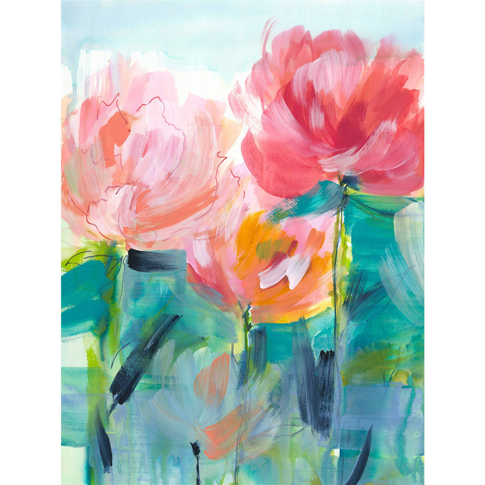 Laura Ashley Abstract Peonies White Frame Wall Art 40 x 50cm Image 4