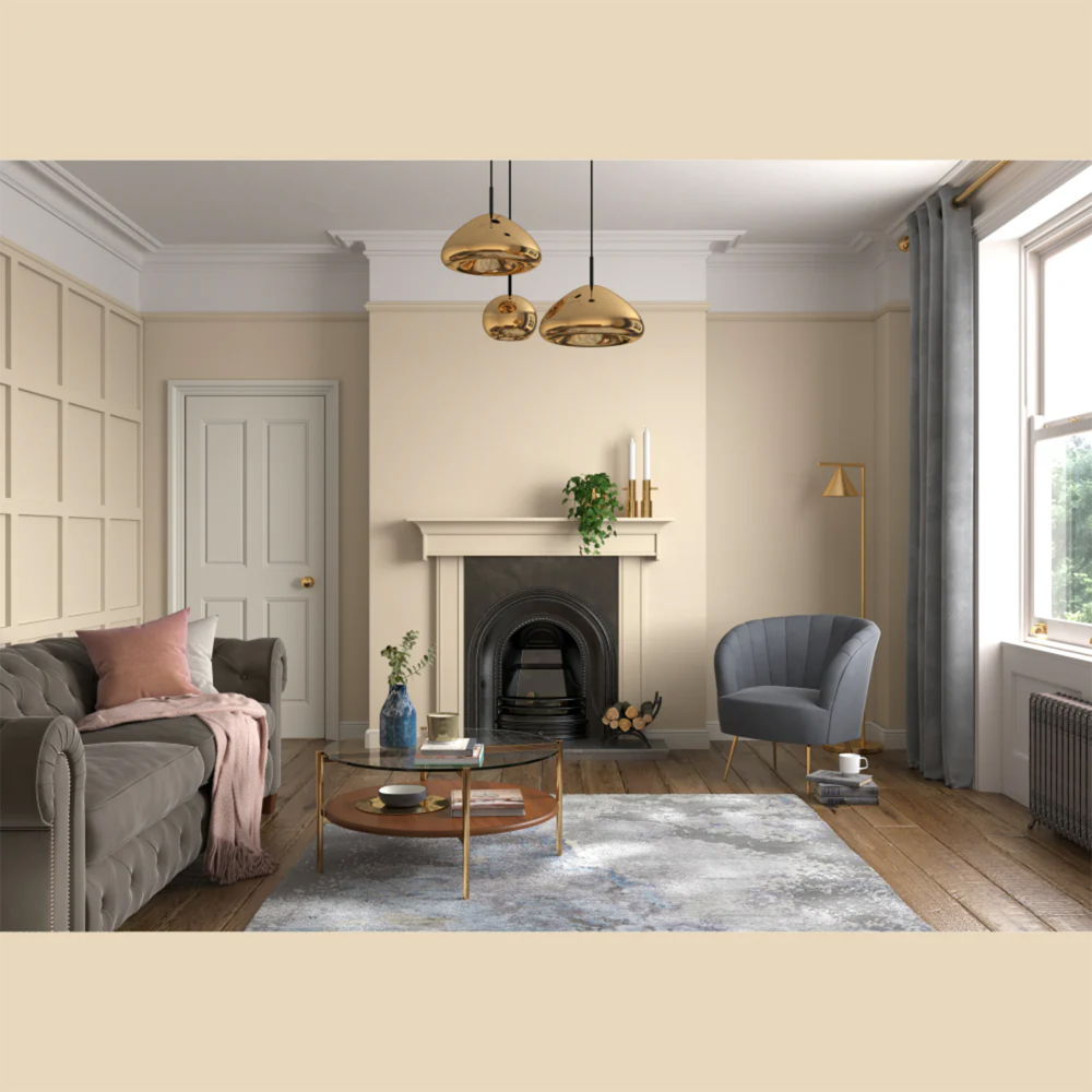 Dulux Heritage Walls and Ceilings Bathstone Beige Velvet Matt Emulsion Paint 1L Image 4