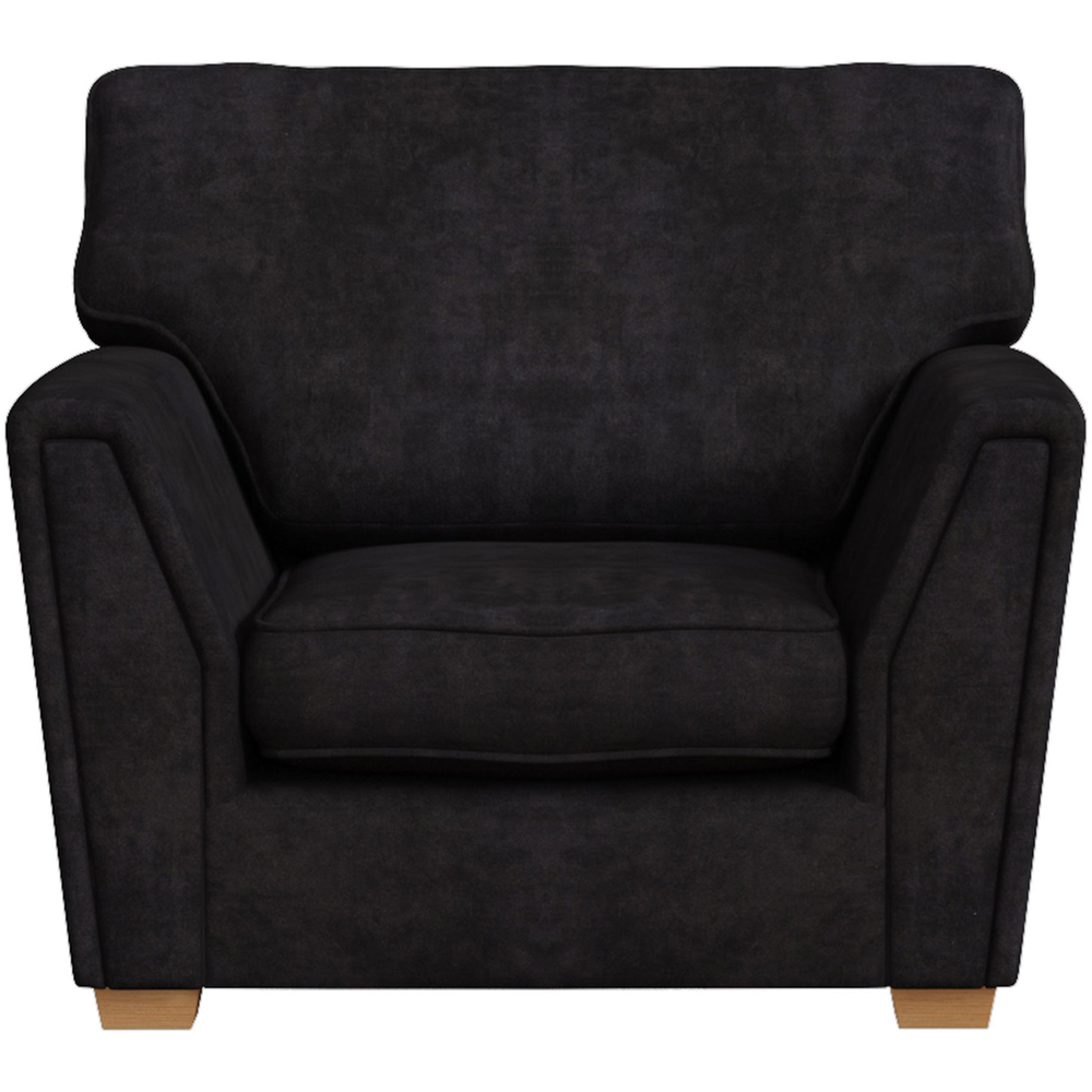 Wendleberry Ebony Plush Velvet Fixed Back Armchair Image 2