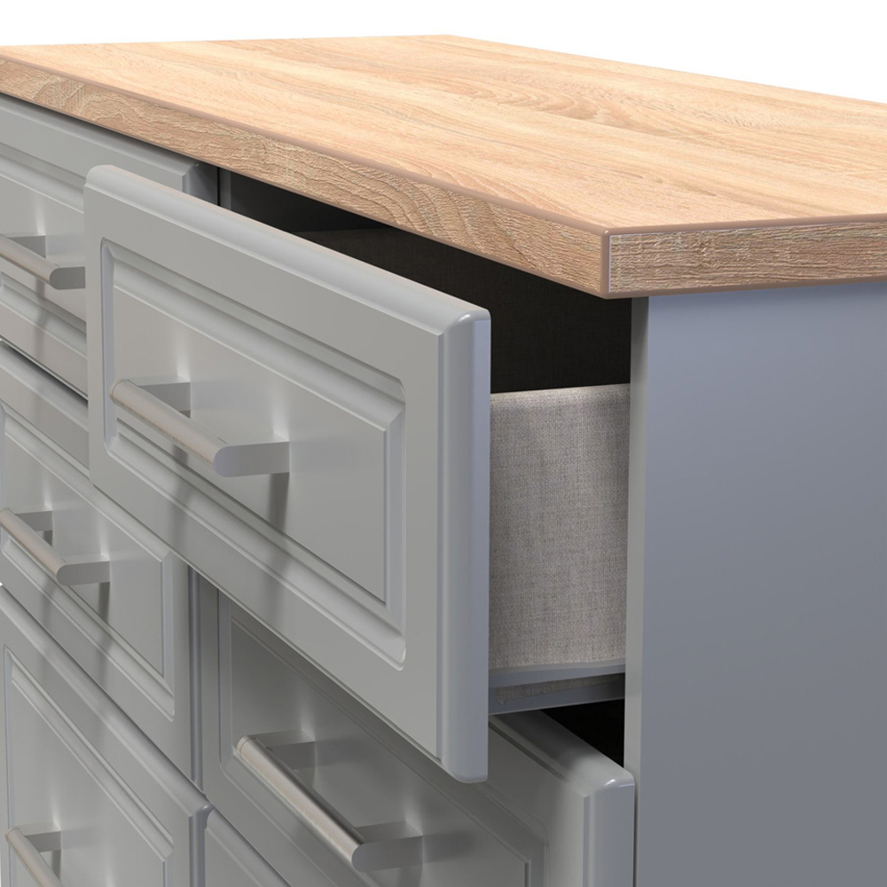 Crowndale Kent 6 Drawer Dusk Grey and Bardolino Oak Midi Chest of Drawers Image 6