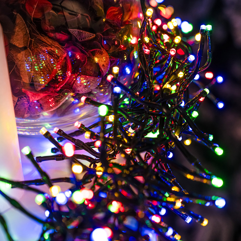 The Christmas Centre 480 Multicoloured LED Multifunction Green Cable Cluster Light 7.2m Image 3