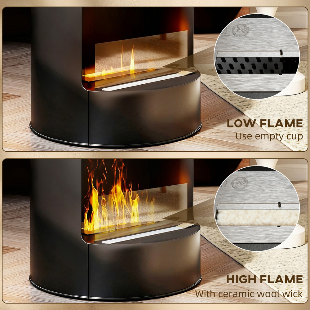 HOMCOM Black Bioethanol Fireplace Stove Image 4