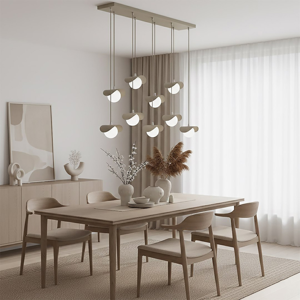 Emibig Ritual 9 Light Beige G9 Ceiling Pendant Light Image 6
