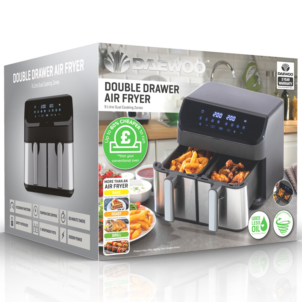 Daewoo Double Drawer 8L Air Fryer Image 3