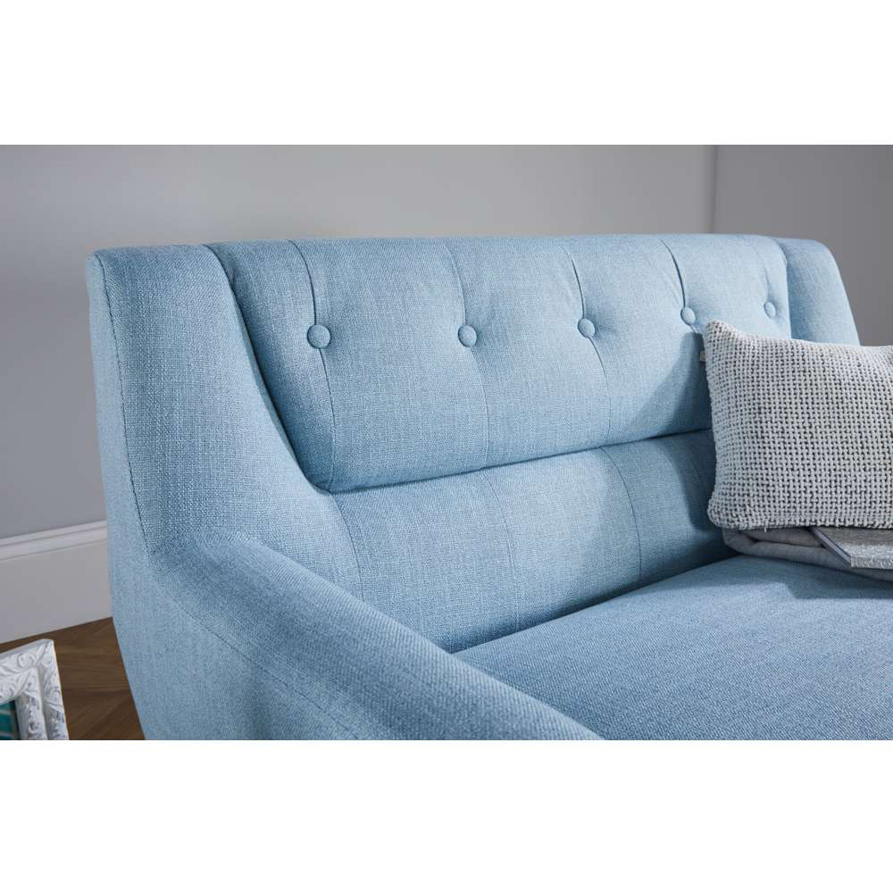 Lambeth 2 Seater Medium Duck Egg Blue Fabric Sofa Image 4