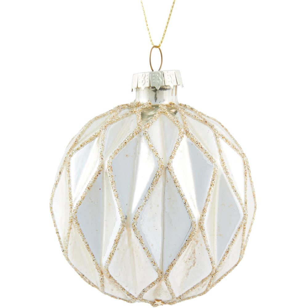 Shiny Gold Glitter Pattern Bauble Image 2