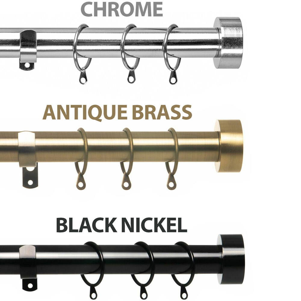 Home Treats 40 to 325cm Extendable Chrome Flat Curtain Pole Image 7