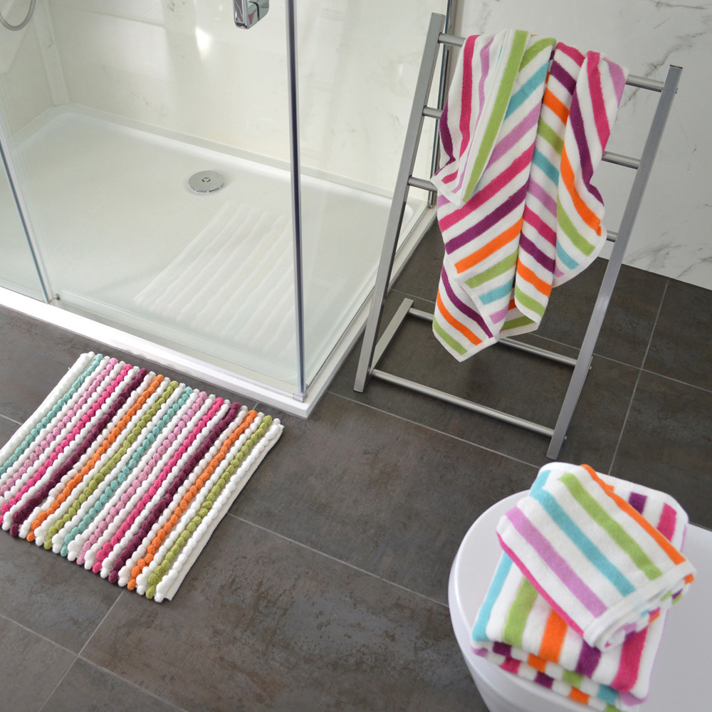 Allure Bath Fashions California Multicolour Striped Bath Towel 2 Pack Image 2