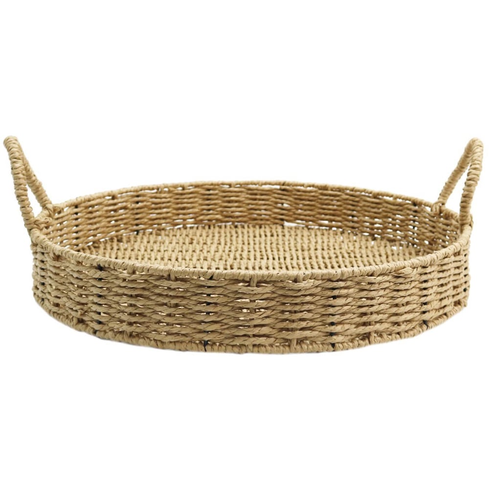 47cm Round Paper Rope Tray - Brown Image