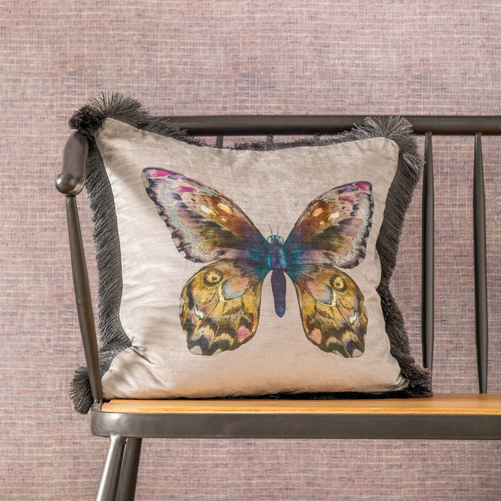 Voyage Maison Lenore Silver Printed Feather Filled Cushion 50cm Image 2